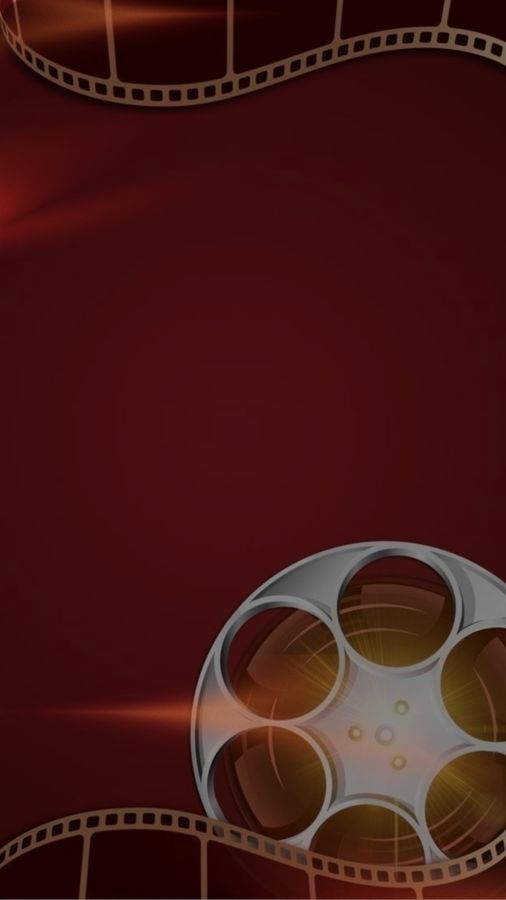 Latar aplikasi MovieTracker bertema roll film